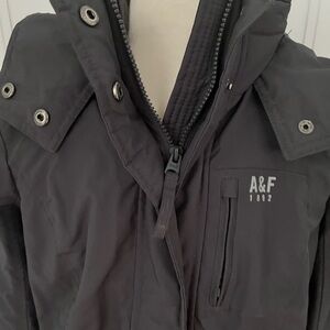 Abercrombie & Fitch Grey Hooded Fleece lined Jacket